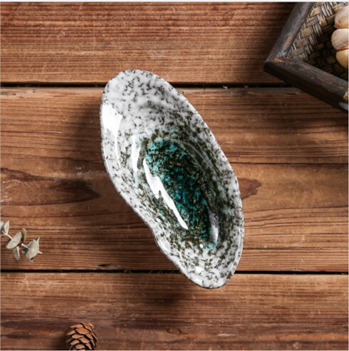 Imitation Oyster Shell Tableware Ceramic Western Plate Restaurant Hotel Ceramic Sushi Plate Cold Dish Home Small Dish: A-S 1PCS