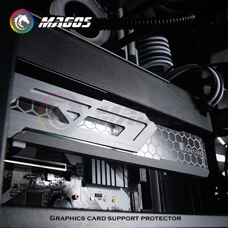 Jonsbo Universal RGB GPU Bracket, Graphics Card Support Frame 5V Symphony Version, Luminous VGA Holder, ,Aluminum+ Acrylic, VC-3