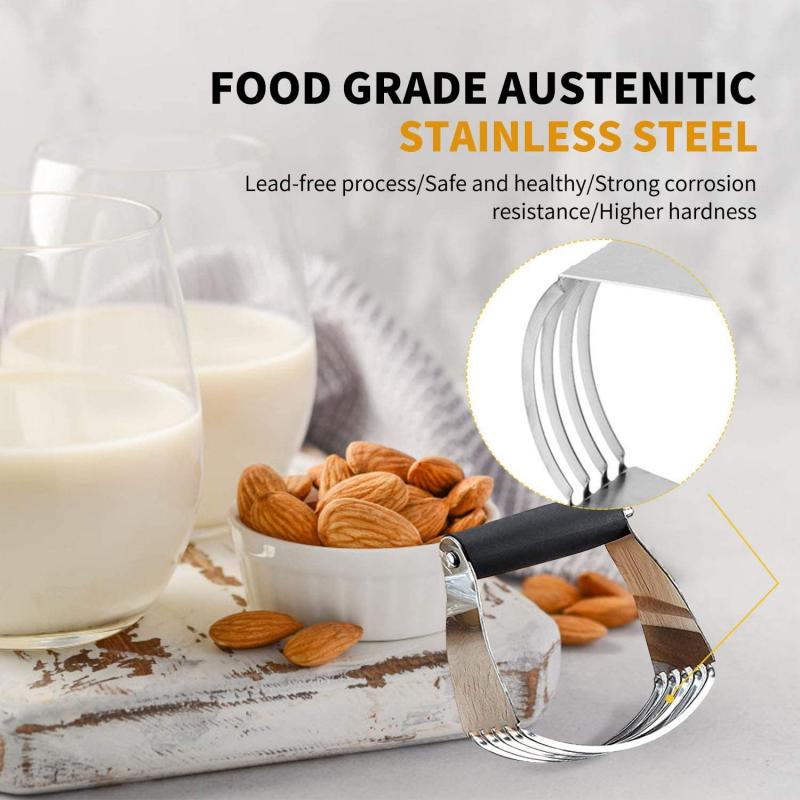 Pastry Cutter Dough Blender Top Pastry Cutter with Heavy Duty Stainless Steel Blades Butter Cutter Flour Mixer