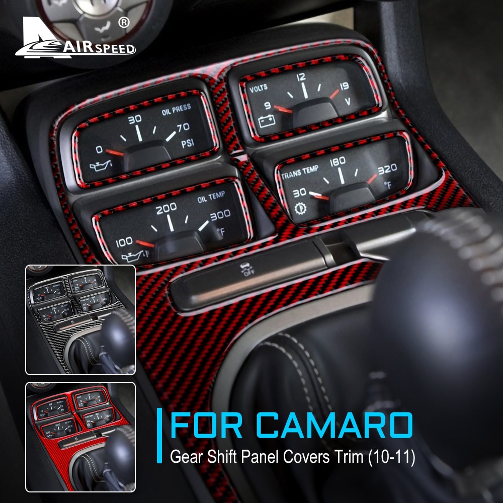 Airspeed Voor Chevrolet Camaro Accessoires Koolstofvezel Interieurbekleding Auto Versnellingspook Panel Voor Camaro Cover Sticker