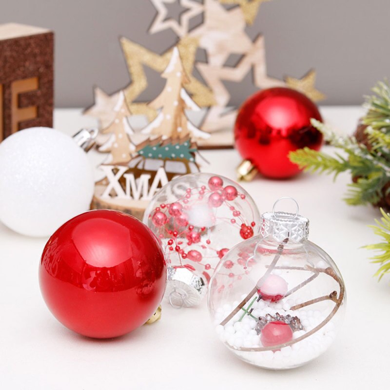 TTLIFE 100 Pieces Christmas Ball Ornaments Xmas Tree Ball Bauble Hanging Home Colorful Party Ornament Festival Decor Solid Box