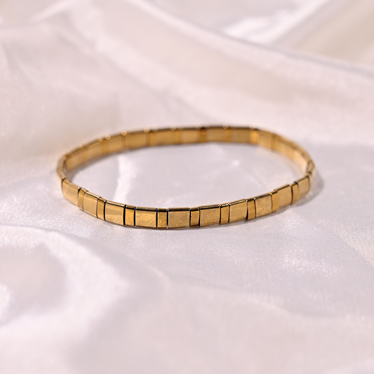 Tila contas pulseira para mulheres moda novo design hematita empilhável colorido charme pulseras femme jóias acessórios: BANHADO EM PRATA