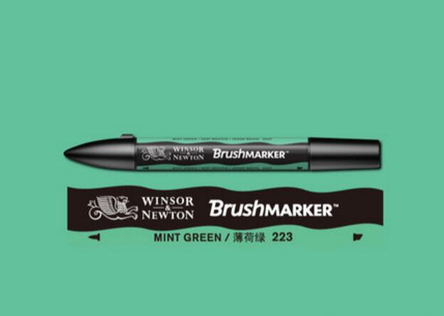 Winsor & Newton Brushmarker Marker Pennen Kwast Alcohol Gebaseerde Snelle Droge Blauw Groen Tones: Mint Green