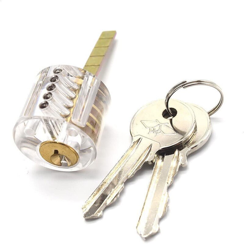 Lock Pick Set Padlock Tools Set Training Tools Transparent Cutaway Practice for Beginner&Locksmiths: Gold