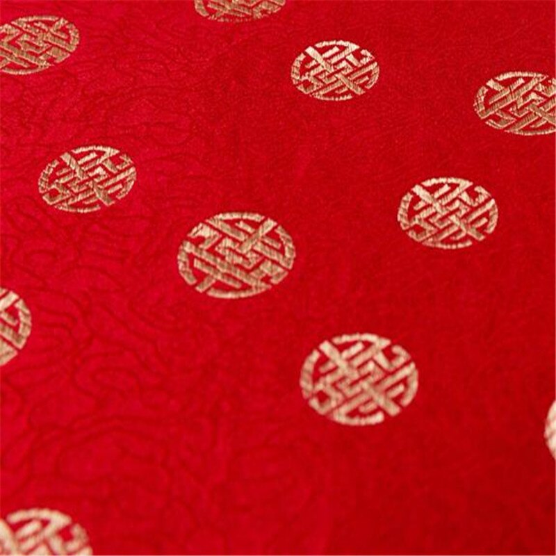 Jacquard tela en poliéster brocado chino tradicional significado tela para hacer hermosa billetera: 1 red