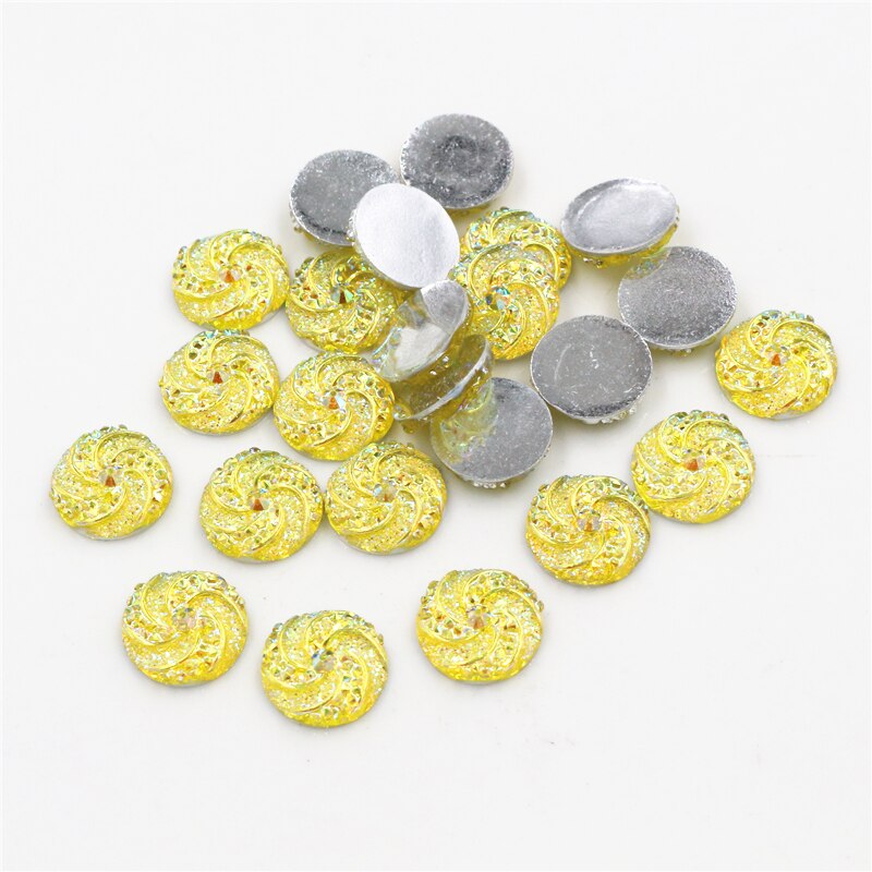40pcs 12mm Mix Colors Windmill Style Flat back Resin Cabochon For Bracelet Earrings accessories: G1-13