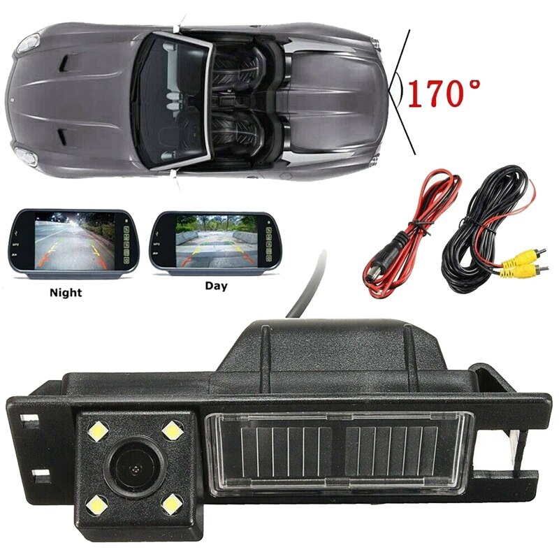 Auto Hd 4LED Rear View Backup Reverse Camera Voor Opel Astra H J Corsa Meriva Zafira Insignia Fiat Buick regal