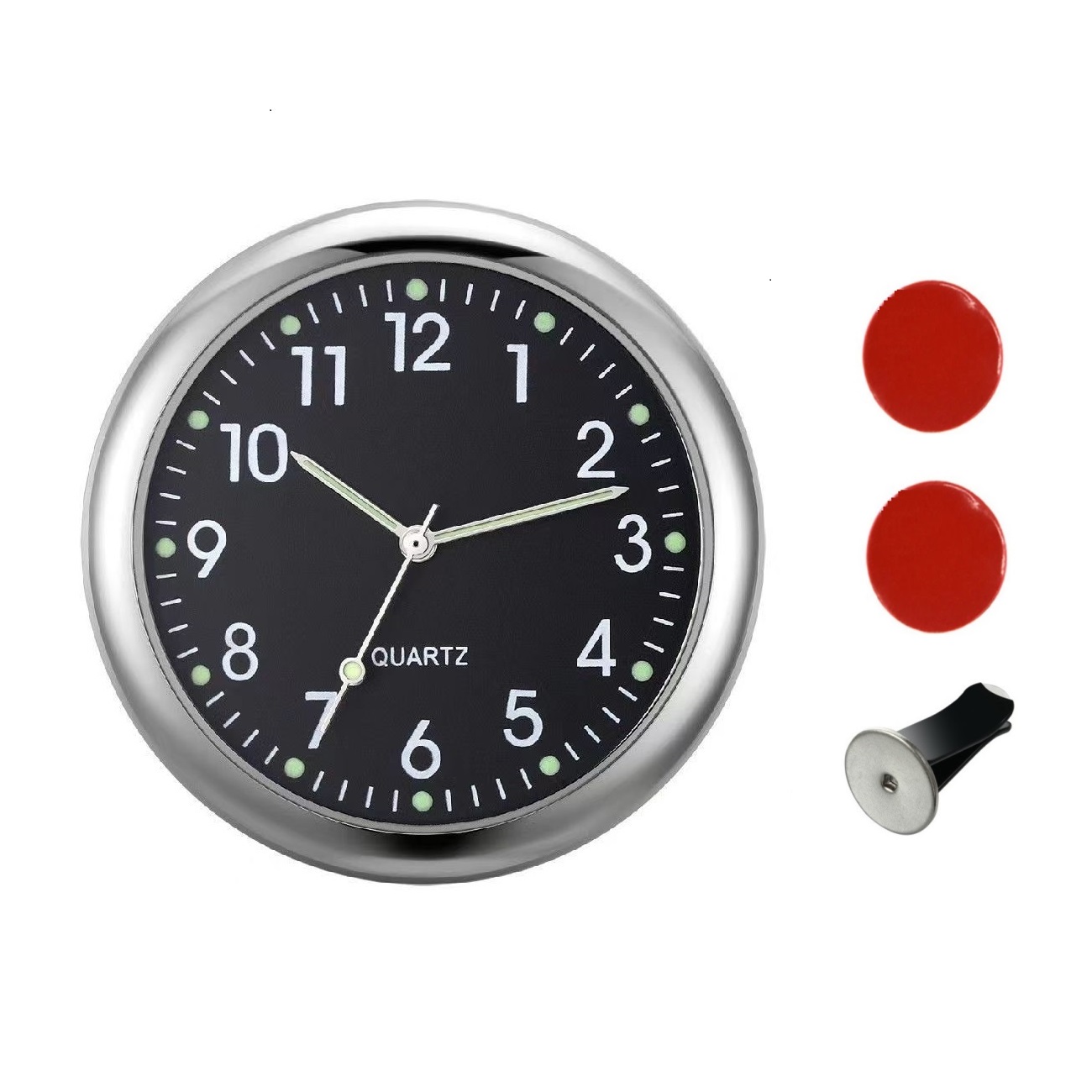 40mm Mini leuchtende Auto Uhr Digitaluhr Mechaniker Quarzuhren aufkleben Auto Ornament Zubehör: Orange