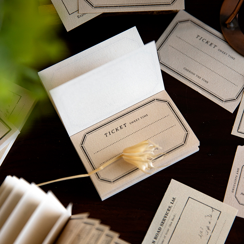 Yoofun 50 fogli di quaderni Vintage ▾ per appunti di cancelleria per ufficio scolastico, materiale per appunti corti per diario, scrapbooking fai da te