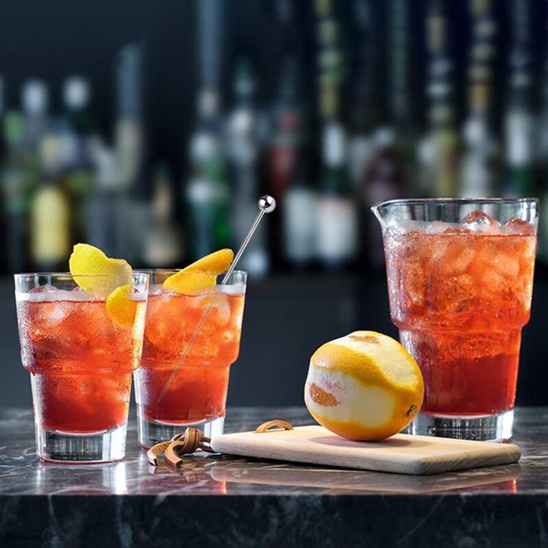 Cocktail Pick Cocktail Stick Stainless Steel Fruit Sticks Drink Stirring Sticks Martini Picks Circle Ball Hat Shape Accessories