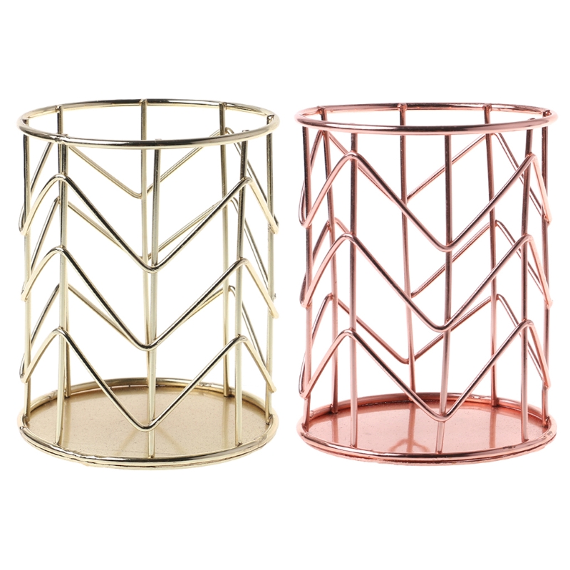 Rose Gold Pen Pencil Pot Holder Container Organizer Home Desk Stationery Decor AUG-30B