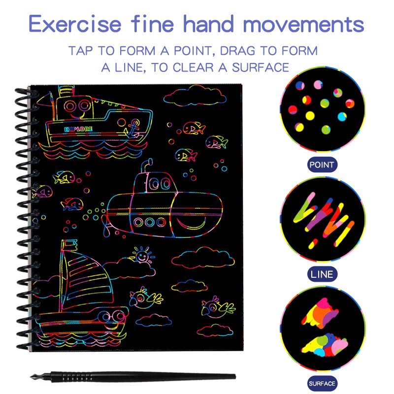 Una varietà di stili Magic Rainbow Art Paper Card set up graffiti template disegno stick fai da te arte pittura giocattoli palestra per bambini