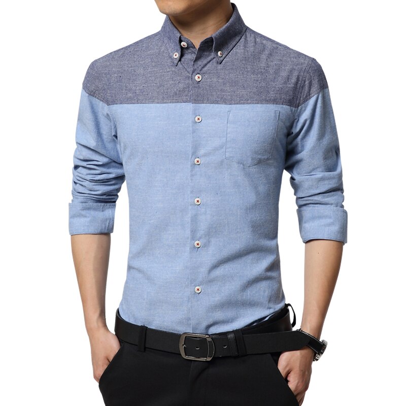Neue lässig Männer Shirt Hemd Homme schlank passen Kleid Hemden Lange-Ärmel Sozial Hemd Plus Größe MC243