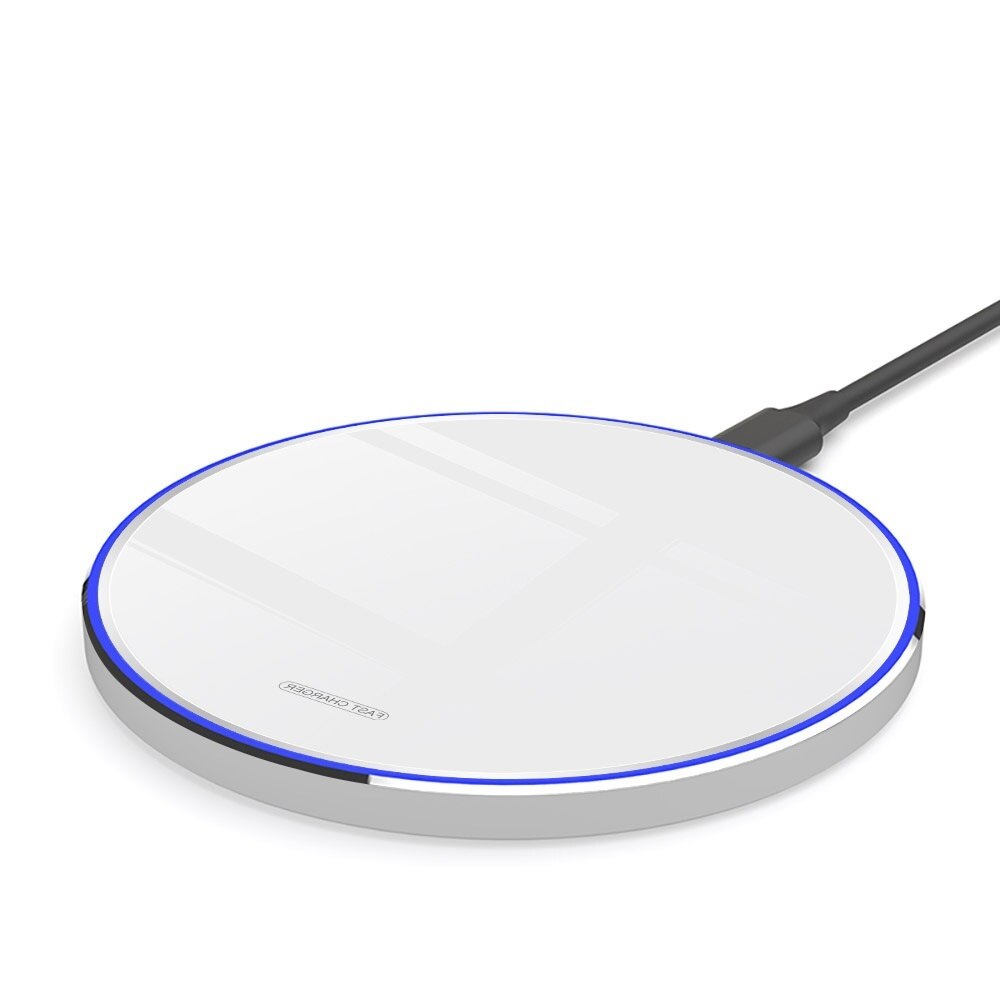 15W 10W Qi Wireless Charger For All mobile phones with wireless charging function Induction Fast Wireless Charging Dock Pad: 15Wmirror plat White