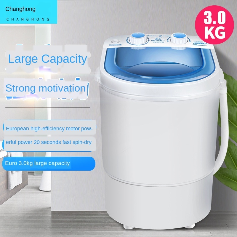 Changhong 3.0 ménage simple baril semi-automatique bébé petit Mini Machine à laver avec panier de vidange
