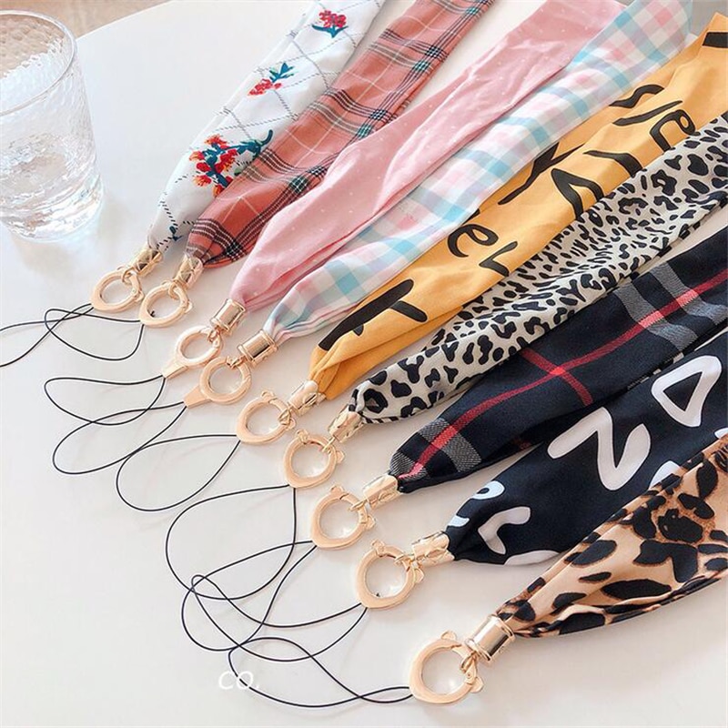 Korean style small fresh neckband silk wide necklace lanyard key ID card gym mobile phone with USB badge clip lanyard