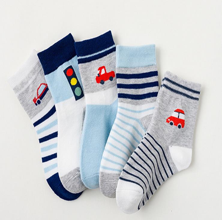 5 coppie Della Ragazza del Ragazzo del Cotone equipaggio Caviglia Calzini e Calzettoni lotto casuale Moda Traspirante 1-8anni bambino Del bambino Dei Bambini: B / 6to8Years