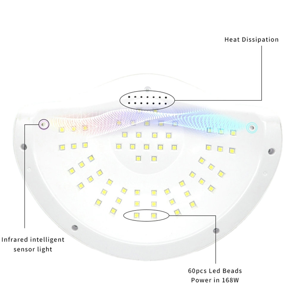 Lámpara UV Led de alta potencia de 120W para secador de uñas, barniz de Gel UV con 60 Led, lámpara para uñas, Gel para manicura y Arte para uñas