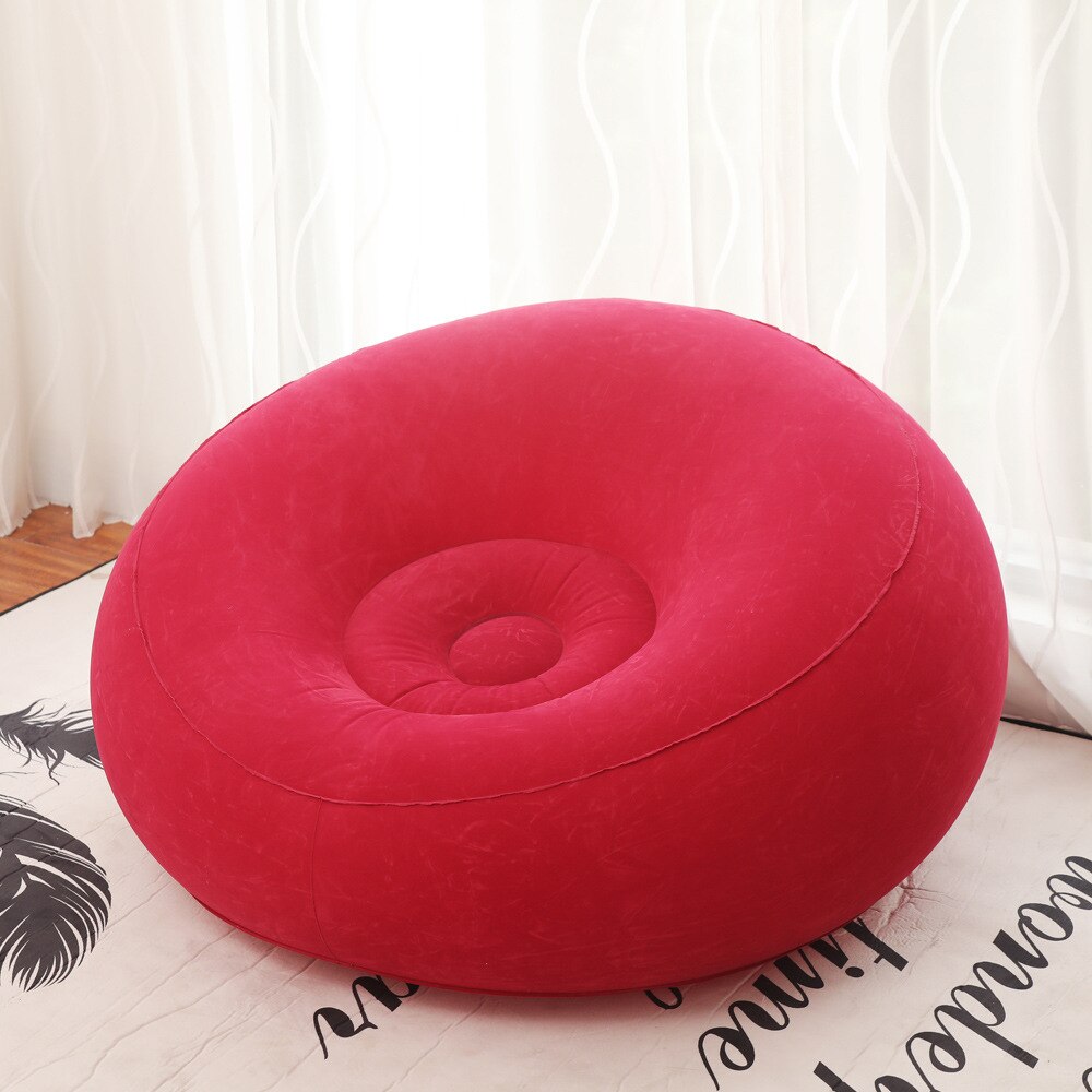 Flocking PVC Inflatable Lazy Sofa Seat Lounge Air Chair Indoor Outdoor Portable Leisure Single Person Sofa