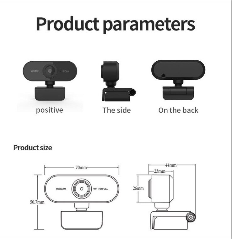HD 1080P Webcam Computer Web Camera with Microphone for Live Video Calling Work with Microphone Cameras for Live