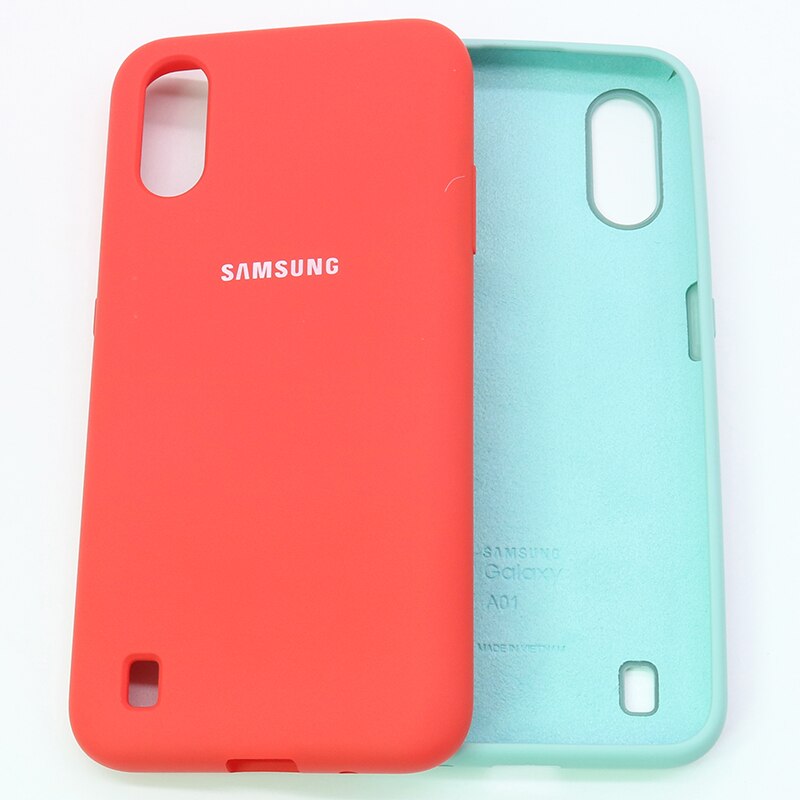 Caso semplice Per Samsung Galaxy A01 SM-A015F Dipinta Del Silicone Della Caramella TPU Della Copertura Posteriore Per samsung galaxy UNA 01 A105 Globale versione: Red