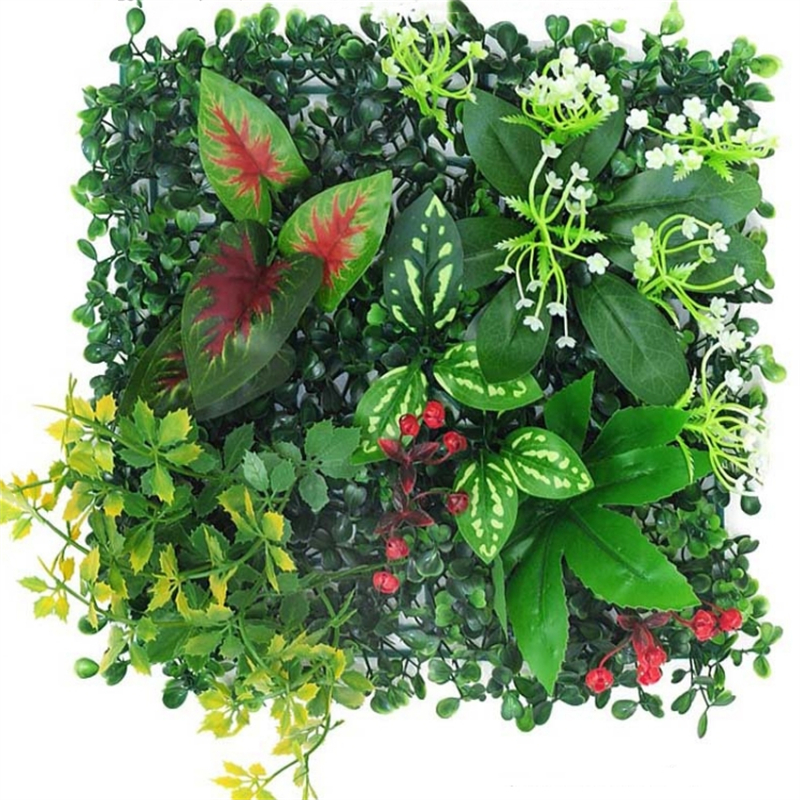 25x25cm Green Artificial Plants Wall Panel Plastic Outdoor Lawns Carpet Decor Home Wedding Backdrop Party Grass Flower Wall: MINT GREEN