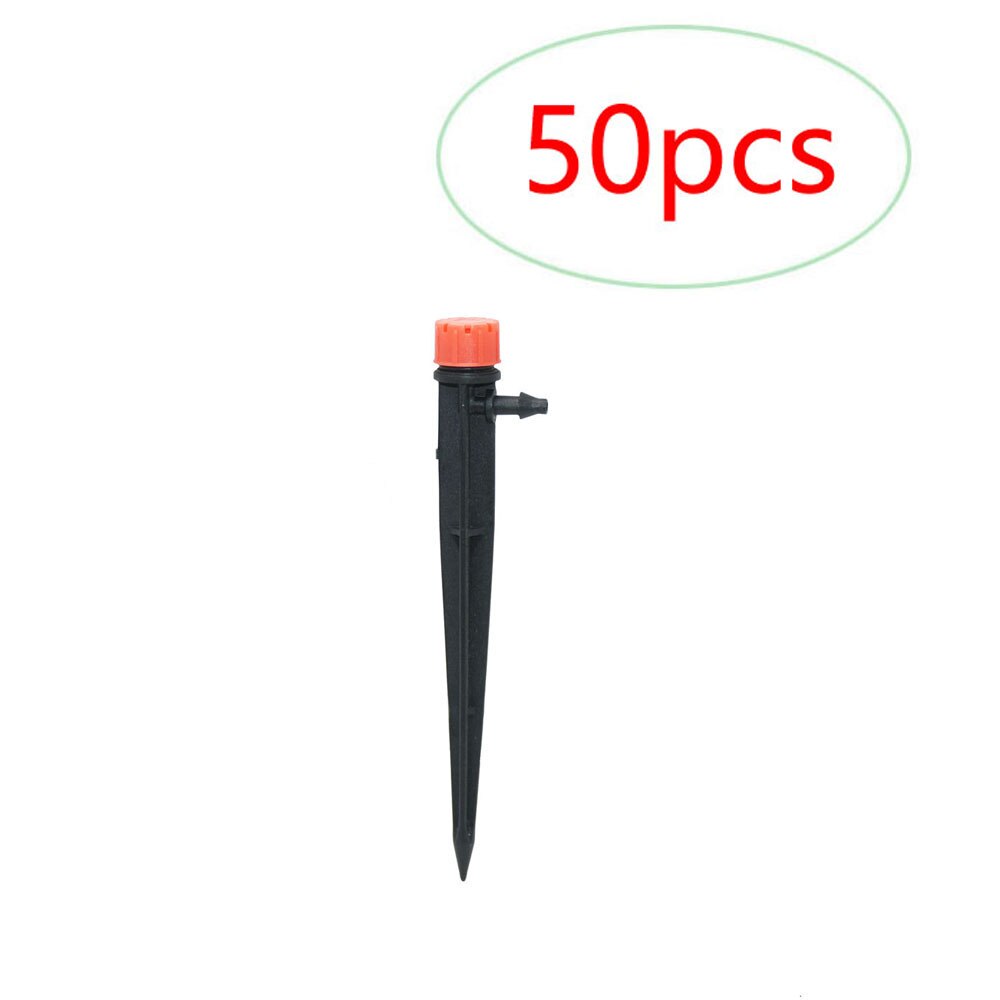 1/4" Hose Drip Irrigation System 360 Degree Adjustable 8 Hole Sprinkler Kit Garden Watering Inserting Ground Micro Flow Dripper: 50pcs