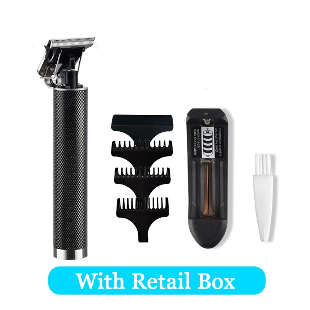 Cortadora de pelo sin cable, cortadora de cuchillas, maquinilla eléctrica para cortar el pelo, afeitadora de cerámica de 0mm: black