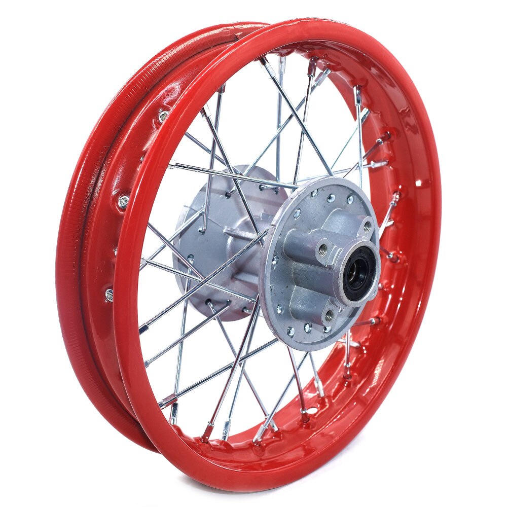 Cercle de jante en fer de moto 1.85-12 pouces pour moto hors route, 80 / 100-12 pouces: Red
