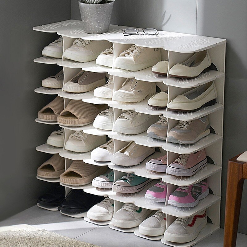 DIY Assembly 6 Layers Stackable Shoe Organizer Shoe Shelf Shoe Rack Stand Space Saving Shoe Hanger Shoe Box Cabinet storage rack