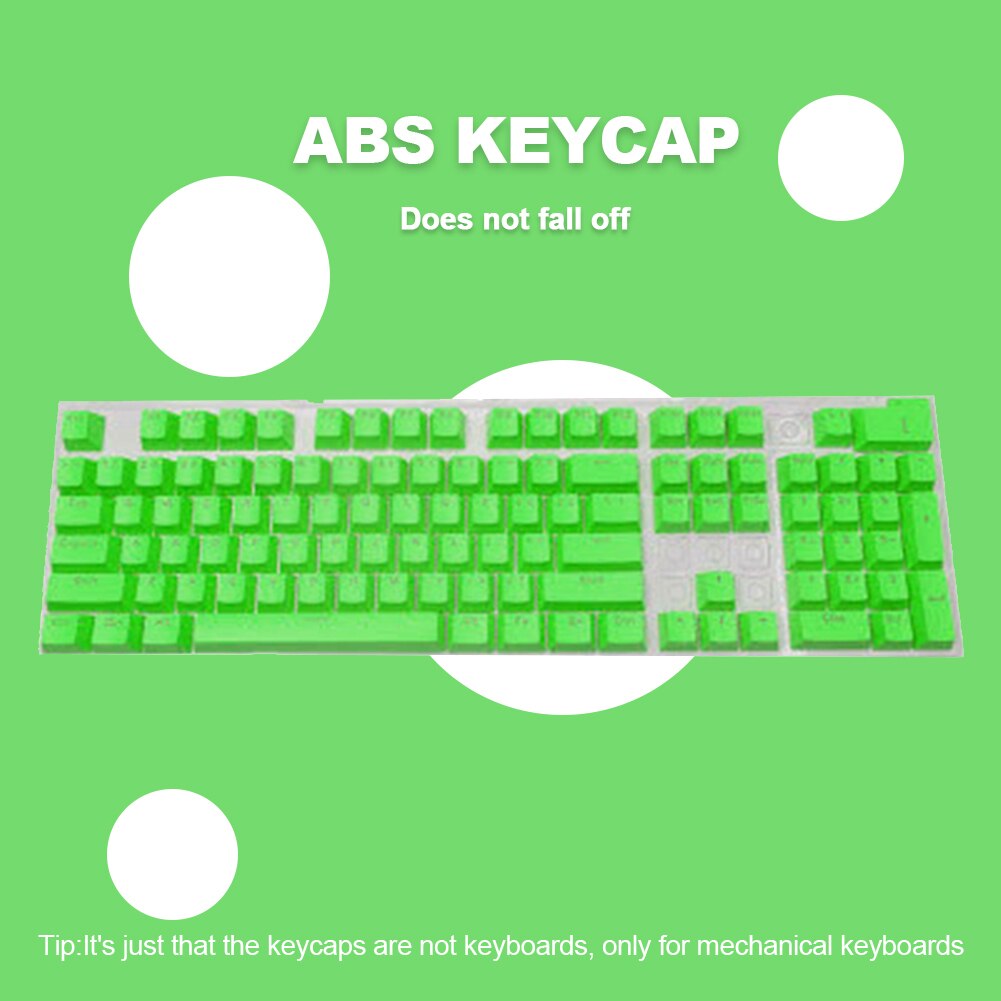 Capuchons de touches de clavier vierge pour clavier mécanique Cherry MX, ABS, 104, double, barre d&#39;espace, interrupteurs: Green
