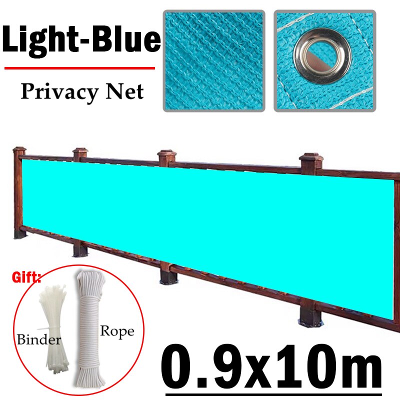 Width 0.8M/0.9M Light-Blue Balcony Garden Fence Cover Privacy Screen Shelter Pergolas Awning Swimming Pool Terrace Shade Cover: 0.9x10m