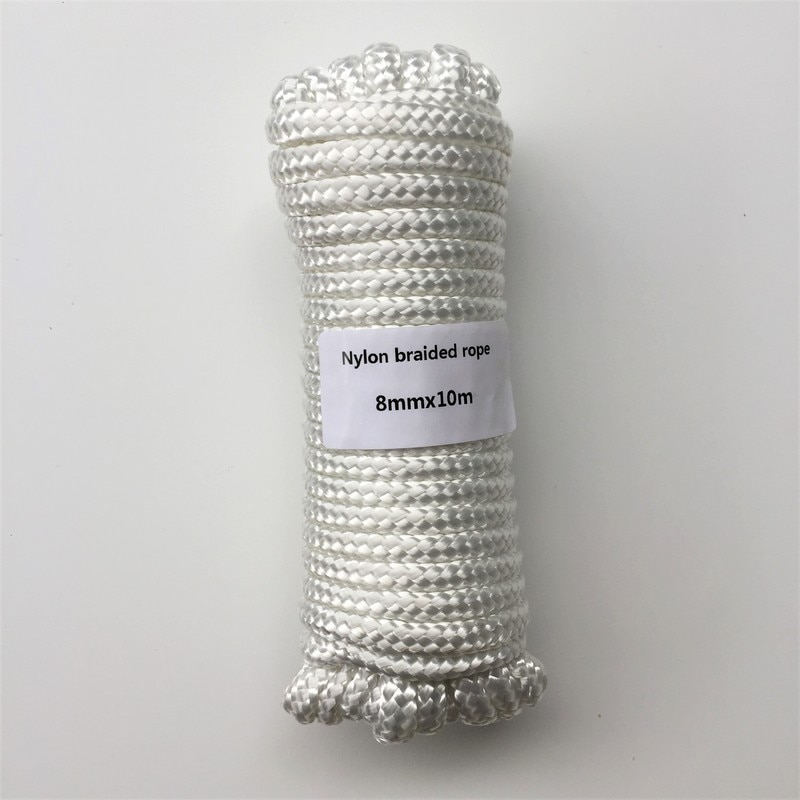Corde en polypropylène tressée blanche, 8mm x 10m, corde pour bateau, pour vêtements de Camping, voile