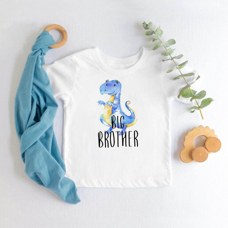 Chemise grand frère et petit frère dinosaure, 1 pièce, hauts frères et sœurs, tenue de maison, body bébé, t-shirts grand frère