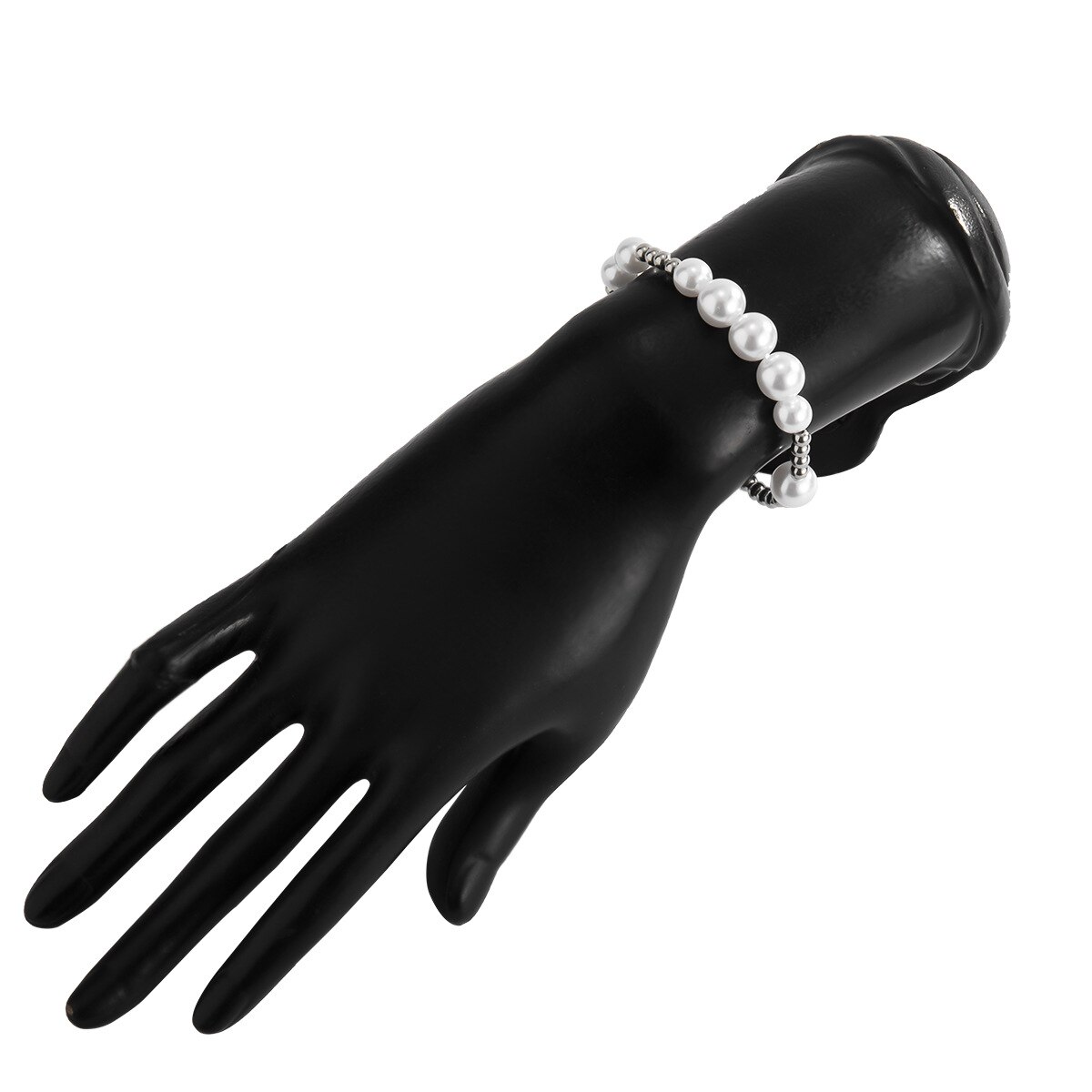 Accessori di moda personalità di strada a scatto in acciaio inossidabile borda il braccialetto semplice atmosferica braccialetto della perla: Default Title