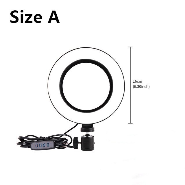 16cm/20cm/26cm rengasvalo himmennettävä kamera valokuvastudio puhelin video led kauneusvalokuvaus rengaslamppu 19/103 cm kolmijalka: Sininen