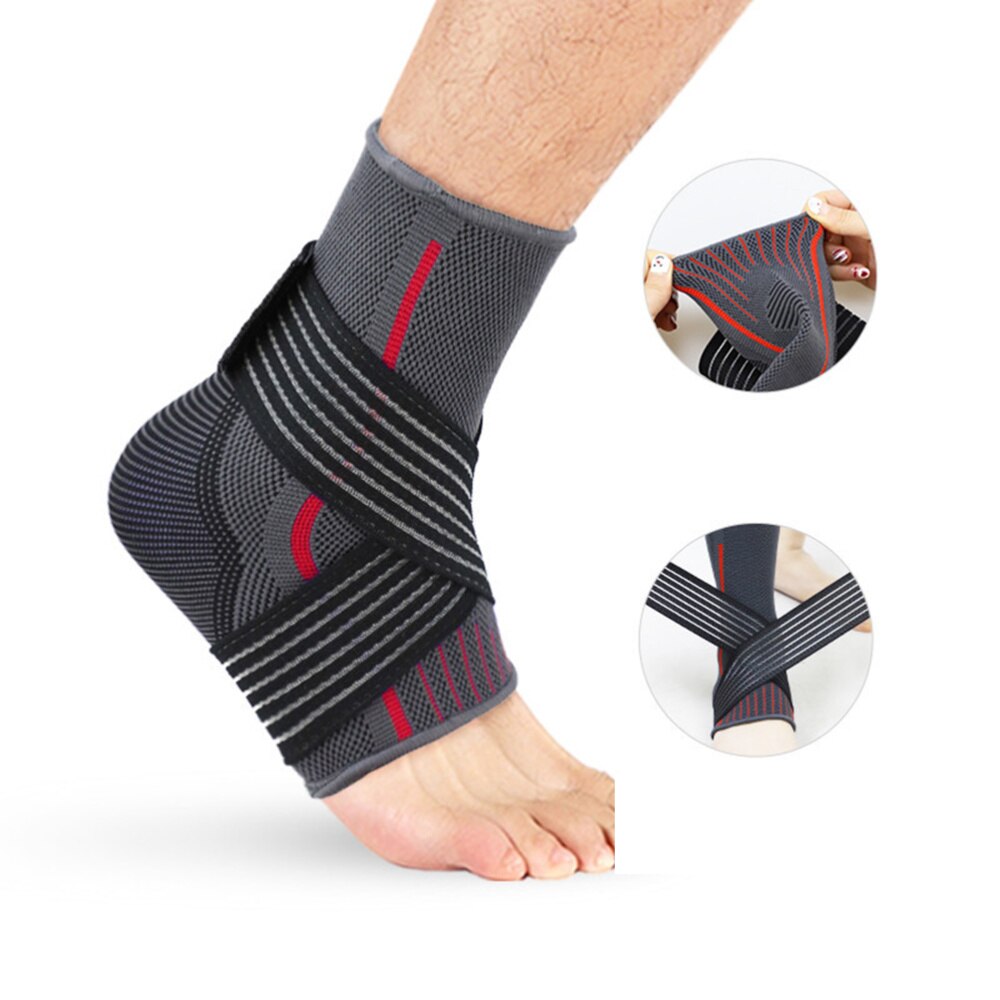 1 Pc Sports Ankle Support Comfortable Fitness Riding Wrapping Ankle Brace for Exercise Basketball Ankle Sprain Supplies (Red, Si