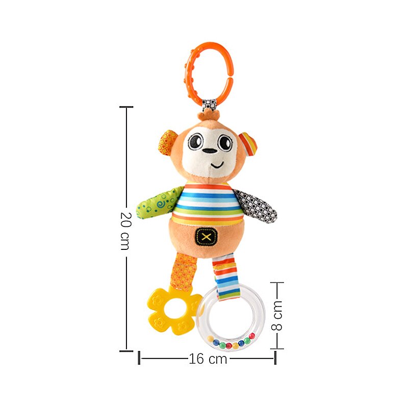 Baby Rattles Toys Stroller Hanging Soft Toy Cute Animal Doll Baby Crib Bed Hanging Bells Toys Stroller Hanging Accessories