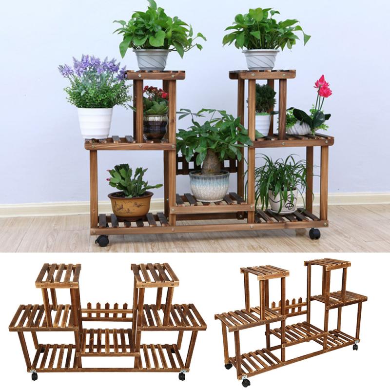 Support en bois pour plantes et bonsaï, étagère de présentation pour bonsaï chinois, fenêtre intégrée, support de Pot HWC