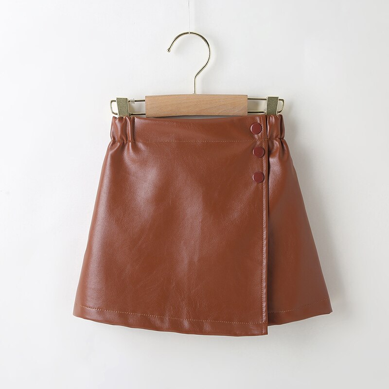 Meisjes Pu Lederen Rokken, Kinderen Kleding, Meisjes Mode Korte Rokken, lederen Rokken Geschikt Voor 3-7 Jaar Oud: 7T