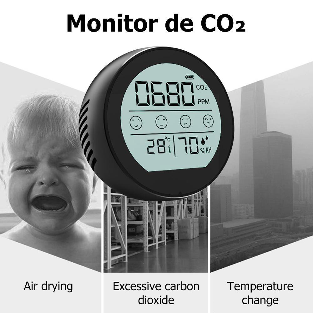 Infrared Co2 Thermometer Hygrometer For Home 3 In 1 Temperature Humidity Air Carbon Dioxide Sensor Monitor A2u4