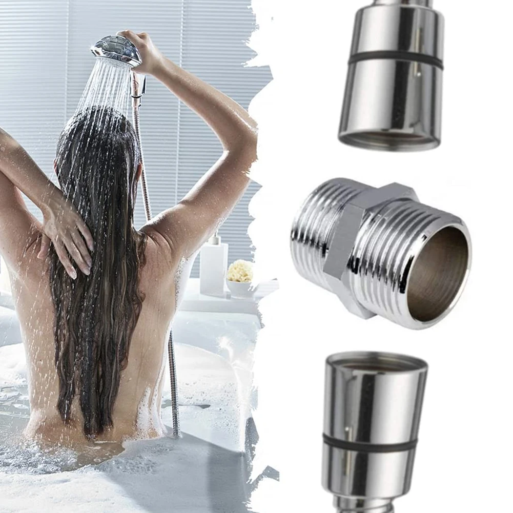Duschschlauch verlängern Duschanschluss für extra langen Schlauch, Edelstahl-Duschverlängerung, universeller 1/2" BSP-Stecker auf Stecker-Adapter