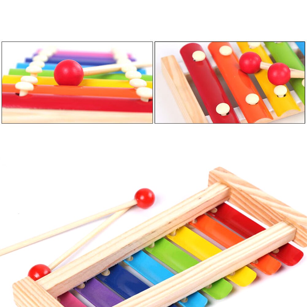 Verlichting Hand Knock Xylofoon Muzikaal Speelgoed Baby Kids Instrument Acht-Tone Houten Voorschoolse Beat Onderwijs Piano