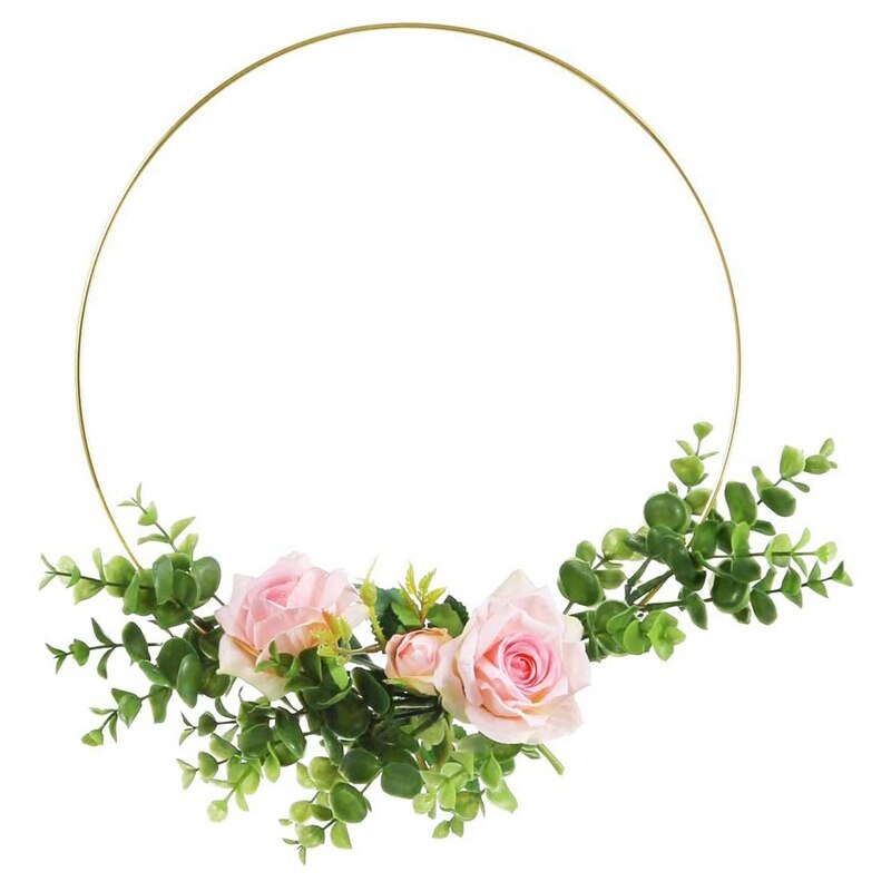 4 Pack 14 Inch Large Metal Floral Hoop Wreath Macrame Gold Hoop Rings for DIY Wedding Wreath Decor Dream Catcher