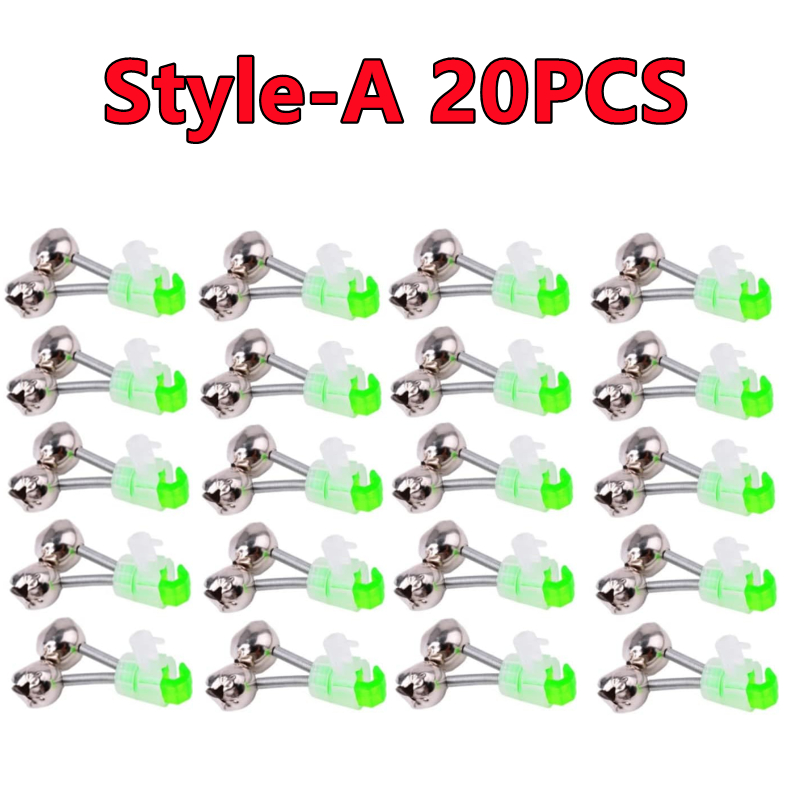 50-5PCS Dubbele Bellen Vissen Indicator Aas Alarm Luid Geluid Alert Bell Clips Nacht Hengel Bell visgerei Outdoor Vissen Bel: Oranje