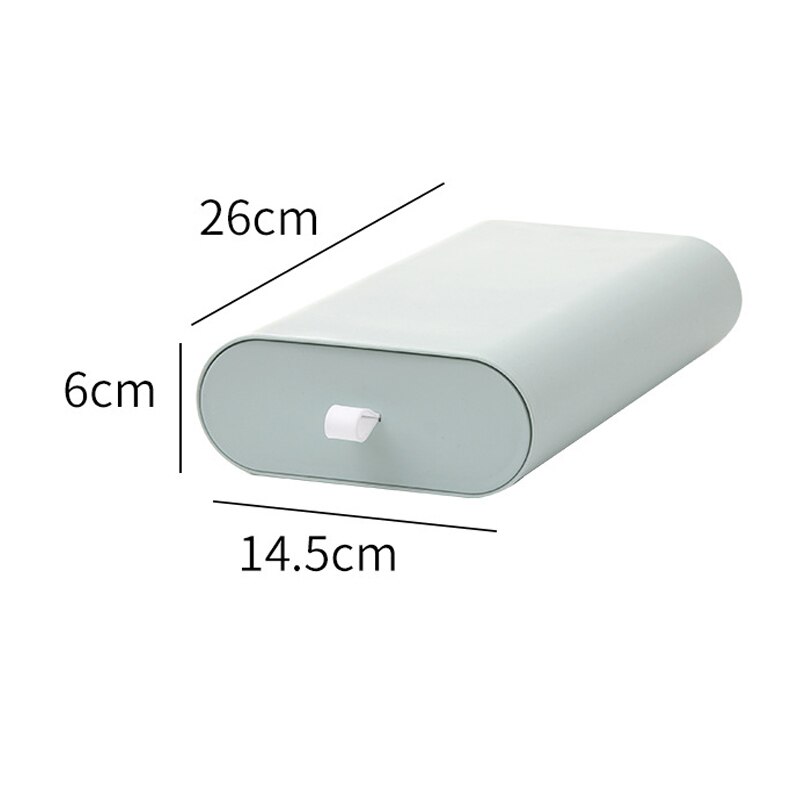 Drawer Box Under Desk Invisible Paste Home Office Table Small Things Storage Container Plastic Cosmetic Organizer C92: green L