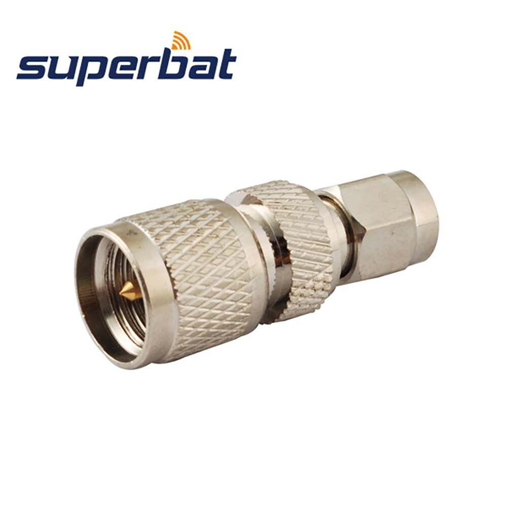 Superbat 5pcs Mini-UHF to SMA Adapter Mini-UHF Male to SMA Plug Straight RF Coaxial Connector