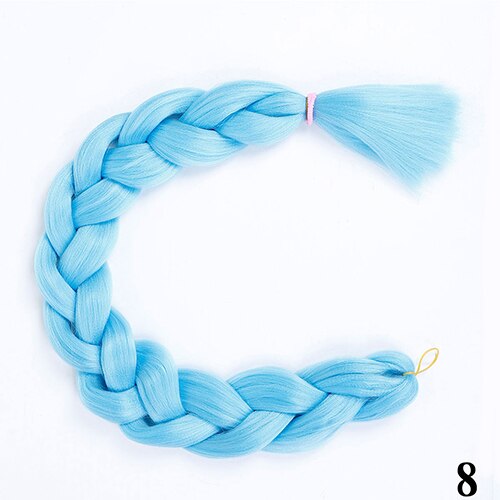 Difei syntetiske 82 " jumbo fletningshår skridtfletninger ren farve blå pink lilla fletning hair extensions: #8
