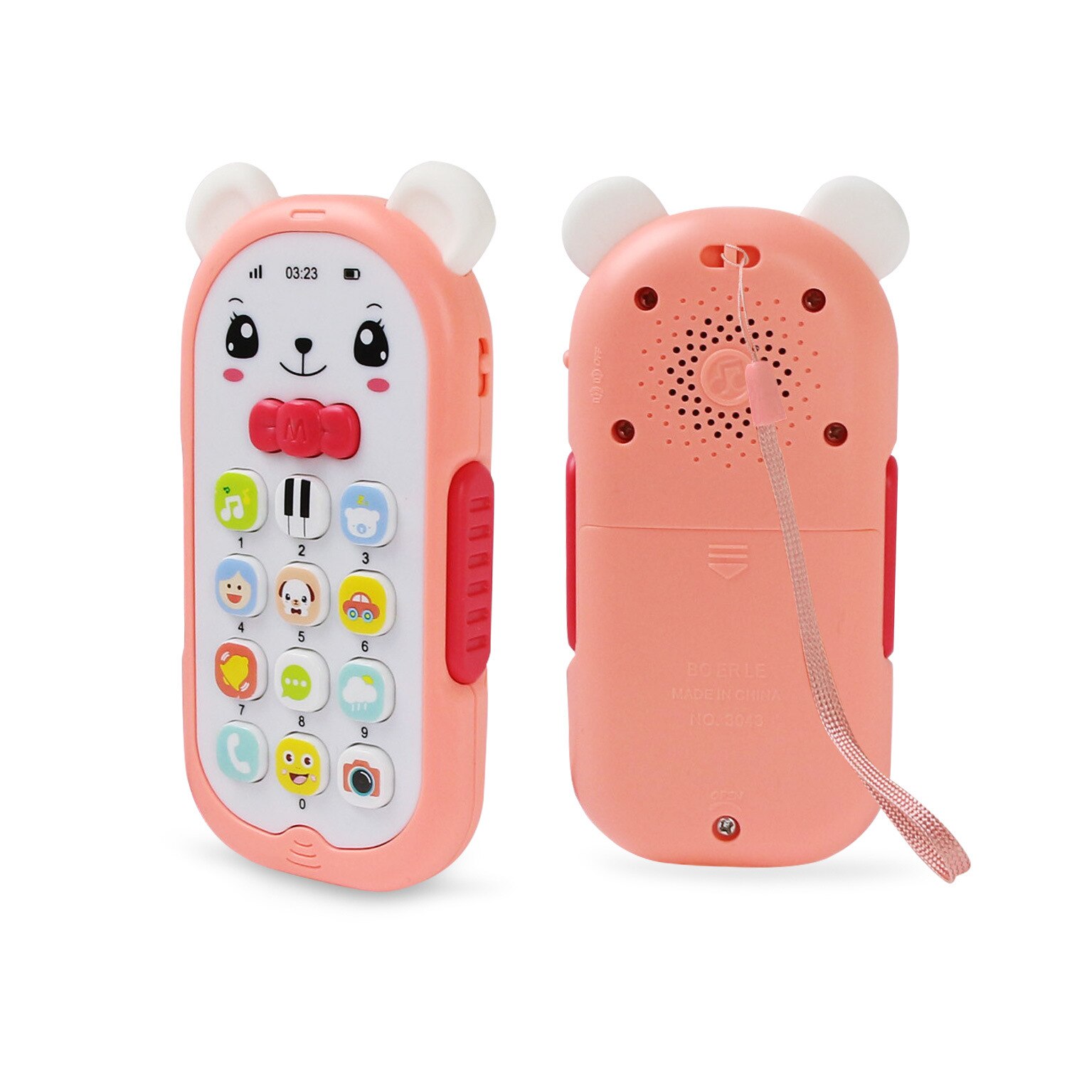 Baby Guttapercha Speelgoed Gezicht Veranderende Muziek Mobiele Telefoon Kawaii Simulatie Slapen Artifac: Light pink