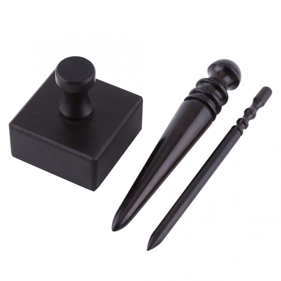 3 Types Black Wood Muiti-size Polish Leather Edge Burnisher Craft DIY Kit Tool Leather Craft Tool Polished Grinding Tool
